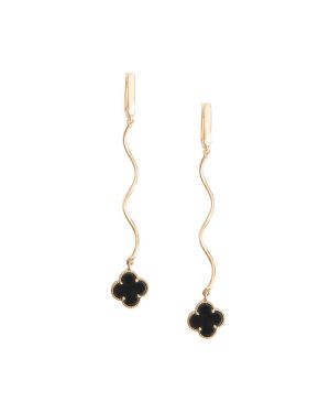 Clover Earrings With Onyx (Demo)